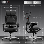 FLEXISPOT ErgoX-PRO Ergonomic Office Chair Black – AeroWeave 5.0 Mesh Seat, 5D Lumbar, 7D Armrests, 4D Headrest, 551LBS Capacity – Office, Gaming, Home