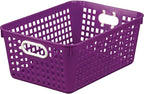Really Good Stuff Large Plastic Book Baskets, 13.25" by 10" by 5.5" - 12 Pack, Purple, Classroom Library Organizer, Toy Storage, Multi-Purpose Organizer Basket