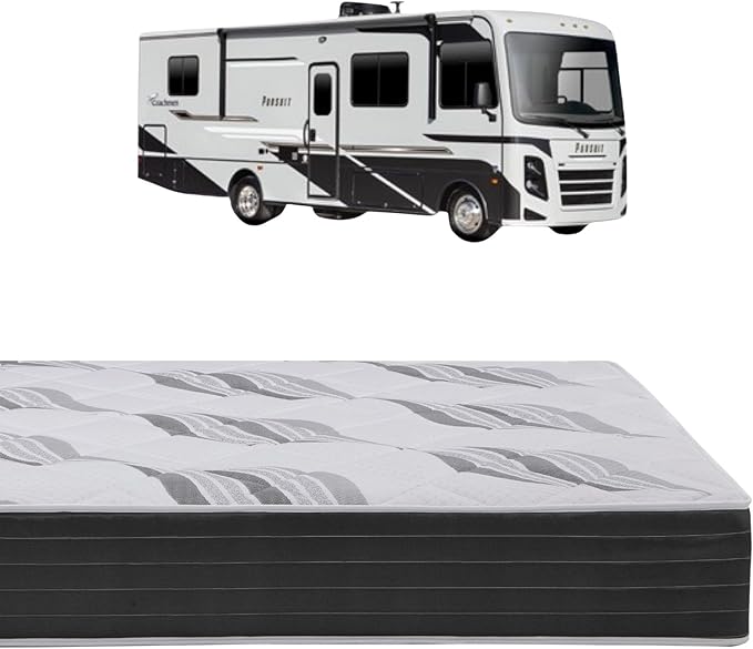 Roam 2.0 RV 12" Hybrid Mattress with Gel Memory Foam, RV Short Queen 60x74 Mattress, Luxury Medium Feel Made in USA