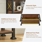 HOMBAZAAR Book Shelf,4 Tier Short Bookshelf with Metal Frame and Backboard,Rustic Brown Deep Bookcase with Engineered Wood Shelves,Shelf Bookcase for Living Room,Bedroom and Office