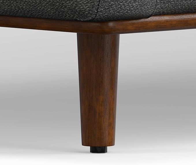 SIMPLIHOME Morrison 89-inch Wide Sofa in Charcoal Grey Woven-Blend Fabric, Handcrafted Mid-Century Modern Couch for Living Room or Family Room, Single Bench Cushion, Bolster Pillows