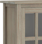 SIMPLIHOME Warm Shaker SOLID WOOD 32 inch Wide Transitional Low Storage Cabinet in Distressed Grey for the Living Room, Entryway and Family Room