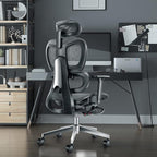 PatioMage Ergonomic Office Chair, Big and Tall Desk Chair with Adjustable Lumbar Support & Seat Depth, High Back Computer Chair, Swivel Mesh Chairs with Wheels for Home Office, Darkgrey