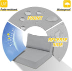 AAAAAcessories Outdoor Deep Seat Cushions, Waterproof, Fade-Resistant Patio Furniture Replacement Cushions, 25.5" x 25.5" x 5" + 25.5" x 13.5", Set of 4, Gray