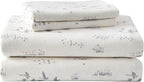 Eddie Bauer - Flannel Sheets King Size, Anti-Pilling & Wrinkle Resistant Cotton, Touchably Soft for All-Season Comfort - Bed Sheets with Matching Pillowcases & Fitted Sheet (Geese Meadow Yellow)