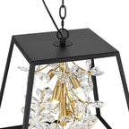 Possini Euro Design Carrine 15 3/4" Modern Pendant Chandelier Ceiling Light Fixture Dining Room Over Table Kitchen Island Foyer Hanging Unique 5-Light LED Dimmable Black Gold Finish Crystal Small