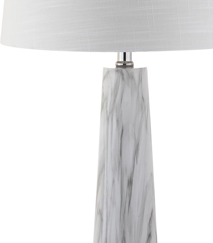 JONATHAN Y JYL1002A Bradley 29" Resin LED Table Lamp Modern Contemporary Glam Bedside Desk Nightstand Lamp for Bedroom Living Room Office College Bookcase LED Bulb Included, White/Black