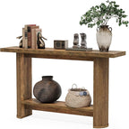 LITTLE TREE 55-Inch Modern Console Table, Narrow Sofa Table for Hallway, Wooden Entrance Table Behind The Couch for Living Room, Hallway, Entrance, Brown