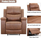 CANMOV Leather Recliner Chair Set of 2, Classic and Traditional Manual Recliner Chair with Overstuffed Arms and Back, Manual Single Sofa with Concealed Cup Holders,Brown