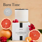 LAFCO New York Signature Candle, Champagne - 15.5 oz - 90-Hour Burn Time - Reusable, Hand Blown Glass Vessel - Made in The USA