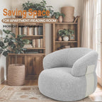 Swivel Barrel Accent Chairs-Modern Round Club Arm Chair Upholstered Living Room Armchair, Single Sofa Seating Bedroom Side Reading Seat for Living Roon Office (Gray,1 Pack)