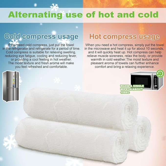Moist Cotton Towel Bulk Moist Towelettes Individually Wrapped 8.7" x 8.7",White Towel Services,Refreshment Pre Moistened Towels for Travel Sport Party Spa Dentist (1 Count (Pack of 200), Mint)