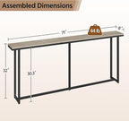 Yaheetech Narrow Console Table with Sturdy Metal Frame, 71 Inch Extra Long Entryway Sofa Table for Behind Couch, Hallway, Living Room, Gray