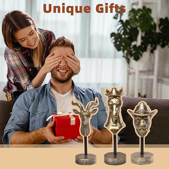 Handcrafted Resin Sculpture -(3 PCS) Modern Home Decor Accent, Trending Living Room & Office Decor, Elegant Tabletop & Shelf Decor for Desk, Bookshelf, Nightstand - Unique Gift Idea