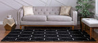 Unique Loom Trellis Frieze Collection Area Rug - Geometric (7' 1" x 10', Black/ Ivory)