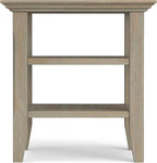 SIMPLIHOME Acadian SOLID WOOD 19 Inch Wide Square Transitional End Table in Distressed Grey, For the Living Room and Bedroom