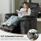 EONIX Large Lay Flat Power Lift Recliner Chair for Elderly with Heat and Massage, 400lbs Dual Motor Electirc Lift Chair with Extended Footrest, SLRY007062, Black
