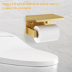 Brushed Gold Towel Bar Set 5 Pieces Bathroom Hardware Accessories Set,Upgraded Toilet Paper Holder with Shelf,Stainless Steel Towel Holder Set for Bathroom,Wall-Mounted 23.6 in