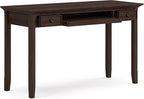 SIMPLIHOME Amherst SOLID WOOD Transitional 54 Inch Wide Desk in Farmhouse Brown, For the Office Desk, Writing Table, Workstation and Study Table