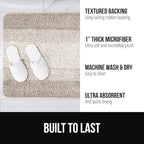 GORILLA GRIP Ultra Soft Plush Bathroom Rugs with Textured Rubber Backing, 40 x 24 Absorbent Quick Dry Bath Mat, Machine Washable Shower Mats, Home Décor Accessories Bathmat Rug Essentials, Beige
