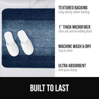 GORILLA GRIP Ultra Soft Plush Bathroom Rugs with Textured Rubber Backing, Absorbent Quick Dry Bath Mat, Machine Washable Shower Mats, Home Décor Accessories Bathmat Rug Essentials, 24 x 16 Navy