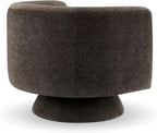 CHERS Swivel Accent Chair, Mid Century Modern Round Barrel Chairs, Upholstered Velvet Fabric Home Sofa Living Room with Solid Wood Base, Single Sofa Lounge Chair, Espresso