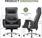 EUREKA ERGONOMIC Royal II Executive Office Chair High Back, Big and Tall with Extra Wide Seat, Silicone Leather Desk Chair Computer Chair, Modern Office Chair Home Office Desk Chairs-Gray