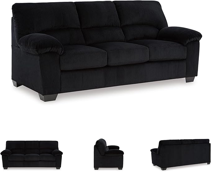 Signature Design by Ashley SimpleJoy Modern Sofa for Living Room, Black