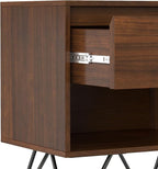 SIMPLIHOME Hunter 20 inch Wide Industrial Modern Nightstand in Walnut for the Living Room and Bedroom