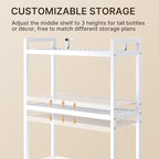 Gizoon Over The Toilet Storage, 3 Tier Bamboo Bathroom Organizer with Adjustable Shelf, Freestanding Above Toilet Stand, Bathroom Storage Shelf Rack