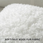 FUTEI Cream White Decorative Throw Pillow Covers 18x18 Inch Set of 2,Soft Fluffy Faux Wool Fur Boucle Textured Cushion Case,Modern Home Decor for Couch Bed Living Room Office