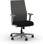 HON Ignition 2.0 Mid Back Task Chair, Standard Synchro-Tilt Control, Office Chair with Lumbar Support, Height and Width Adjustable Arms, Titanium Frame, Black