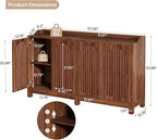 Tribesigns 57" Buffet Cabinet with Storage, Walnut Farmhouse Sideboard Cabinet with Doors & Shelves, Freestanding Wooden Accent Sideboard for Dining Room, Kitchen, Living Room