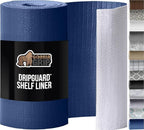 GORILLA GRIP DripGuard Shelf Liner, Non Adhesive Drawer and Kitchen Cabinet Protector, Slip Resistant BPA Free Smooth Surface Plastic Liners for Cabinets, Bathrooms, Closets, 17.5x120 Inch, Navy Blue