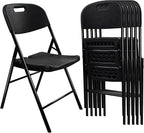 6 Pack Folding Chair, 700 lb Weight Capacity,Indoor/Outdoor Heavy Duty Foldable Chairs for Restaurants, Kitchens, Picnics, Races, Parties & Weddings. (6, Black)