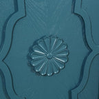 Sideboard Buffet Credenza for Living Room, 63" Blue Entryway Table with Storage Accent Cabinet, Carved Flowers Doors & Wire Holes