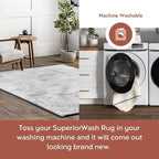 nuLOOM 6' Square Cozy Plush SuperiorWash Area Rug, Machine Washable, Non-Slip, Soft Fluffy Shag Carpet for Living Room Bedroom Kids Room Nursery Home Decor, Loni Beige