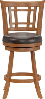 Hillsdale Fairfox 24.5" Wood Swivel Counter Height Stool, Oak