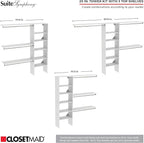 ClosetMaid SuiteSymphony Closet Organizer with Shelves and 3 Drawers, 25-Inch-Natural Gray