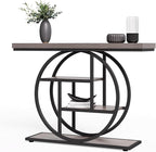 Little Tree Console Table, 4-Tier Entryway Table Behind Couch Table, 41.3-Inch Farmhouse Sofa Table for Living Room, Foyer Hallway Table for Entrance, Grey and Black