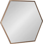 Kate and Laurel McNeer Modern Wall Mirror, 22 x 25, Bronze, Geometric Hexagon Mirror for Wall
