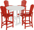 POLYWOOD® Palm Coast Bar Set, Sunset Red/White