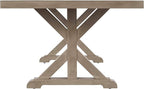Signature Design by Ashley Beachcroft Modern Farmhouse Outdoor Rectangular Dining Table with Porcelain Table Top, Seats 6 to 8, Umbrella Hole with Cap, Beige