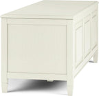 SIMPLIHOME Connaught Entryway Storage Bench - 51 inch Wide Solid Wood Storage Trunk Seat in Antique White, Traditional Bench for Entryway or Living Room with Lift-Up Lid and Decorative Moulding