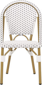 Christopher Knight Home Philomena Outdoor French Bistro Chair (Set of 4), Gray + White + Bamboo Print Finish