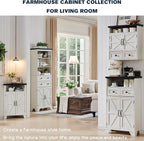 ACCOHOHO Bathroom Wall Cabinet, Farmhouse 24" Wide Medicine Cabinet with Drawer, Adjustable Shelf, Double Barn Doors, Storage Cabinets for Bathroom, Kitchen, Living Room, Off White