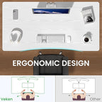 Veken 55 x 28 Inch Electric Standing Desk with Adjustable Height, Sit to Stand Computer Table for Study, Work or Gaming, Home Office Desk White