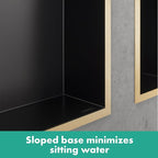hansgrohe XtraStoris Minimalistic Recessed Wall Niche with Open Frame 12"x 6"x 5.5" in Matte Black, 56076670