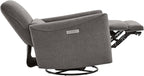 CHITA Power Recliner Chair Swivel Glider, FSC Certified Fabric Living Room Reclining Sofa Chair with Lumbar Support, Metal Grey