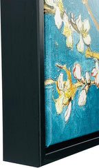 Wieco Art Framed Art Almond Blossom Floral Canvas Prints of Van Gogh Famous Oil Paintings Reproduction Flowers Pictures on Canvas Wall Art for Living Room Home Decorations Black